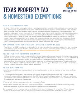 Texas Property Tax & Homestead Exemptions